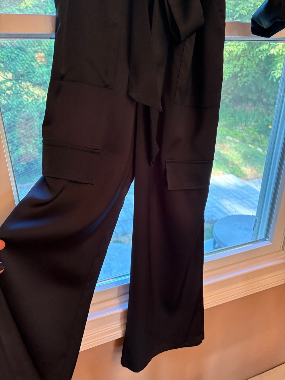 Wide Leg Utility Jumpsuit - Black - Picture 3 of 6